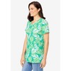 Woman Within Perfect Printed Short-Sleeve V-Neck Tee - 4 of 4