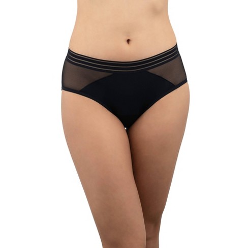Saalt Leak Proof Period Underwear Regular Absorbency - Soft-stretch Mesh  Hipster - Volcanic Black - Xl : Target