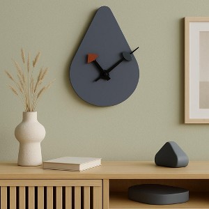 LeisureMod Manchester Modern Silent Non-Ticking Decorative Wall Clock with Rain Drop Design, Battery Operated for Living Room or Office - 1 of 4