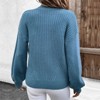 Women's Stand Collar Zip Up Cardigan Casual Knit Sweater Jacket - 4 of 4