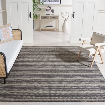 Marbella Grey and Chocolate 6' x 9' Hand Loomed Area Rug