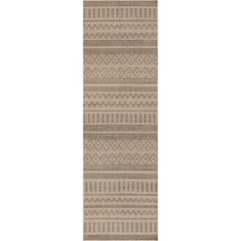nuLOOM Pattie Geometric Banded Easy-Jute Machine Washable Area Rug Natural 2' 6" x 8'