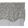 Ellis Curtain Duncan High Quality Room Darkening Solid Natural Color Lined Scallop Window Valance - 50 x15" Sterling - 2 of 3