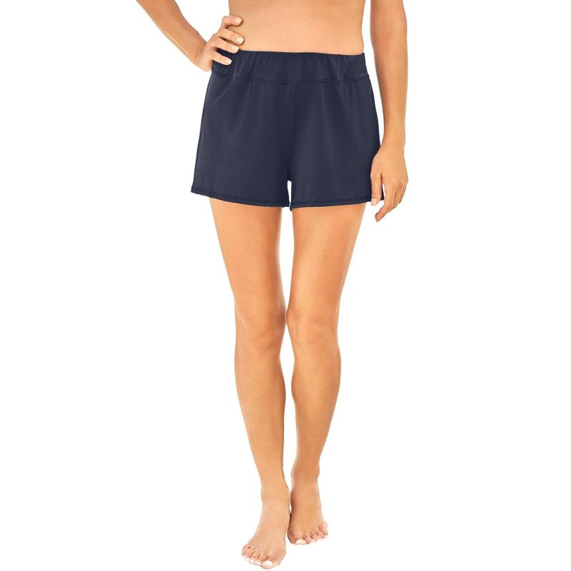 Swim 365 Women's Plus Size Wide-Band Swim Short with Built-In Brief, 1 of 2