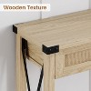 Entryway Table - 43 Inch Sofa Table with Storage Narrow Console Table with Rattan Drawers Couch Table Behind Sofa Entryway Table - 3 of 4