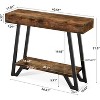 Tribesigns 40-Inch Console Table with Geometric Metal Frame, 2-Tier Industrial Sofa Table, for Living Room,Rustic Brown - 2 of 4