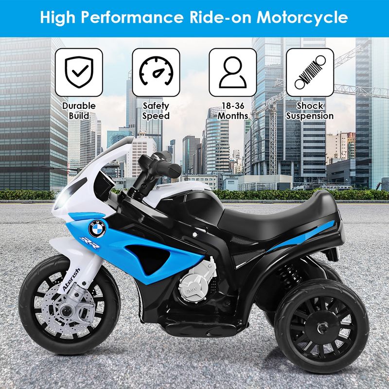 Costway Kids Ride On Motorcycle  6V Battery Powered Electric Toy 3 Wheels, 5 of 11