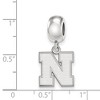 Black Bow Jewelry Sterling Silver Nebraska Cornhuskers NCAA Bead Charm - 3 of 4