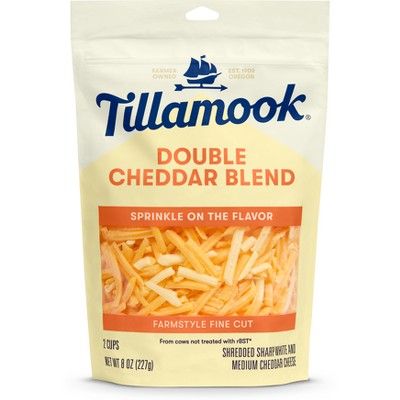 Tillamook Double Cheddar Blend Farmstyle Fine Cut Shredded Cheese - 8oz ...