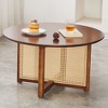 NicBex Round Dining Table 31.5" Solid Wood and Rattan Workmanship Dinette Table for Kitchen, Dining Room - 3 of 4