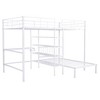NicBex Full over Twin Bunk Bed with Desk Metal Frame Bed Frame with Storage Racks, Ladder and Guardrails, No Box Spring Required - 3 of 4