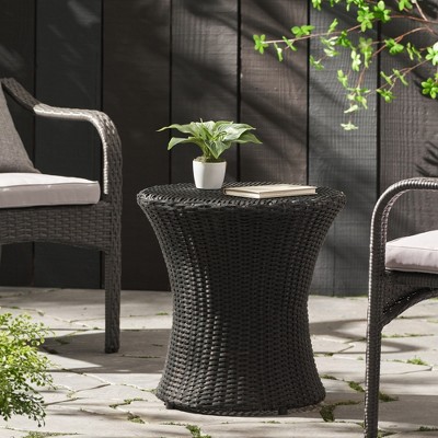Maggift Patio End Tables, Stylish End Tables for Indoor and Outdoor Use, Ideal for Gardens, Backyard, Special Design, Black, 19.69"*19.69"*19.69"