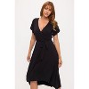 WEST K Women's Georgia Knee-length Faxu Wrap Knit Dress - 4 of 4