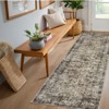 Washable Vintage Floral Print Living Room Rugs, Distressed Print Soft Non Slip Bedroom Carpet, Large Stain Resistant Dining Room Rugs - 2 of 4