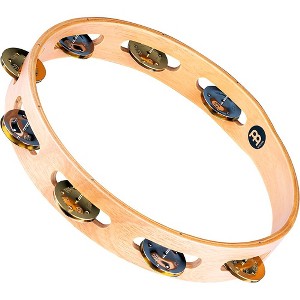 MEINL Recording-Combo Wood Tambourine One Row Dual Alloy Jingles Super Natural - 1 of 4