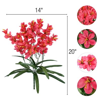 Pink Silk Outdoor Summer Artificial Tree Orchids Set