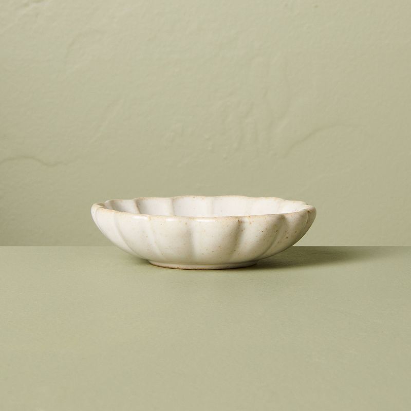 Fluted Ceramic Trinket Dish Vintage Cream - Hearth &#38; Hand&#8482; with Magnolia, 4 of 8