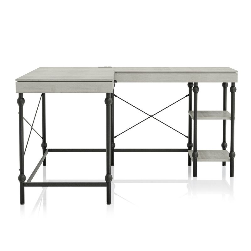 59" Gulnora L Shaped Desk with USB Power Ports - HOMES: Inside + Out, 4 of 10