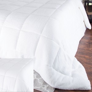 Oversized Reversible Down Alt Comforter With Sherpa (Twin) White - Yorkshire Home