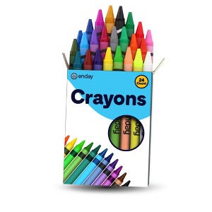 Enday 24 Count Crayons, for Kids & Teachers, Easy to Hold Toddler Crayons, Premium Non-Toxic - 1 of 4