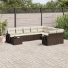 vidaXL 10 Piece Patio Sofa Set with Cushions - Brown and Cream - 2 of 4