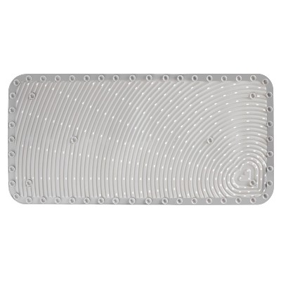 Gray Cushioned Bath Mat with Suction Cups for Kids