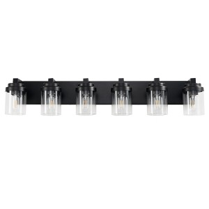 DAKAFUL Bathroom Vanity Light, Vanity Fixtures with Clear Glass Shades,Modern Matte Black Wall Sconce Over Mirror,for Bedroom/Living Room - 1 of 4