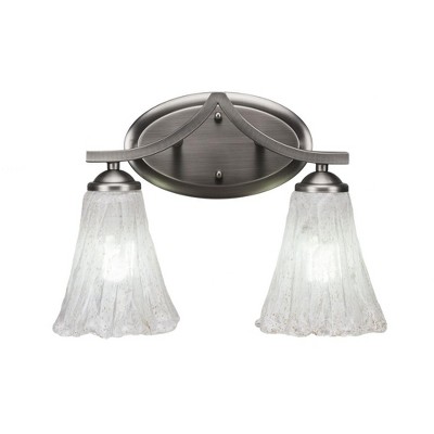 Toltec Lighting Zilo 2 - Light Vanity in  Graphite with 5.5" Fluted Italian Ice Shade