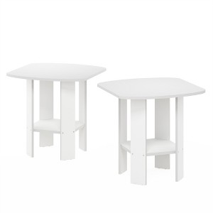 Furinno Simple Design End Table, White, Set of 2 - 1 of 1