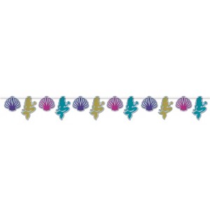 Beistle Mermaid & Seashell Streamer, 9.25" x 9', (2/Pkg) Multicolored - 1 of 4