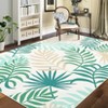 Washable Modern Botanical Area Rug for Living Room, Soft Non Slip Throw Carpet with Leaf Print for Bedroom Home Office - 3 of 4