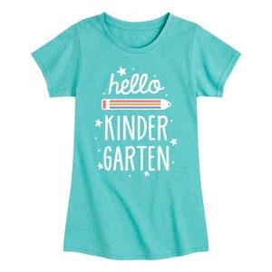 Girls' - Instant Message - Hello Kindergarten Fitted Short Sleeve Graphic T-Shirt - 1 of 4