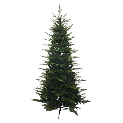 Pre-Lit Christmas Tree with LED Warm White Lights, 8 Light Modes, Hinged Artificial Xmas Tree, Traditional Holiday Decoration Trees for Home Shop