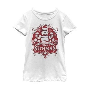 Girl's Star Wars Christmas Looking Like Sithmas T-Shirt - 1 of 4