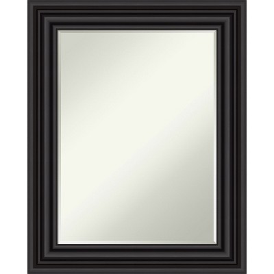 Amanti Art Colonial Black Petite Bevel Bathroom Wall Mirror 30 x 24 in.