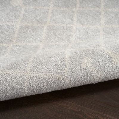 Astra Gray 12' x 15' Synthetic Trellis Washable Rug