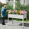 Tangkula 46" x 24" x 32" Galvanized Raised Garden Bed w/ Legs Drainage Holes for Flowers - 4 of 4