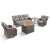 Belord Furniture Patio Set with 41" Propane Fire Pit Table, Patio Furniture Set with Sofa, 2 Swivel Patio Chairs, Accent End Table, and Fire Pit Table - 4 of 4