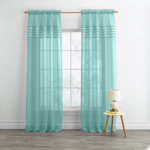 BrylaneHome BH Studio Sheer Voile Pleated Rod-Pocket Panel - 1 of 4