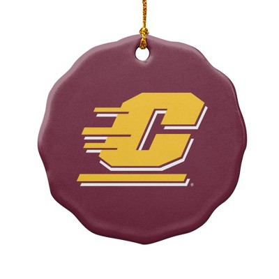 Central Michigan University Logo Porcelain Scalloped Holiday Christmas Tree Ornament