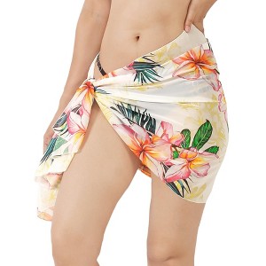 HAPPY BAY Women's Beachwear Sarong Coverups Bikini Skirt Swim Cover Up Summer Wraps Swimwear Beach Wrap Skirts for Women One Size Multi,Floral - 1 of 4