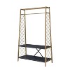 TiramisuBest Natural Oak Hall Tree: Multistorage Marvel with 1 Mirror and Adjustable Legs for Customized Functionality! - 3 of 4