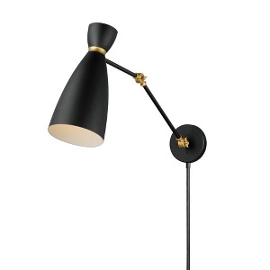 Maxim Lighting Carillon 1 - Light Wall Light in  Black/Satin Brass - 1 of 4