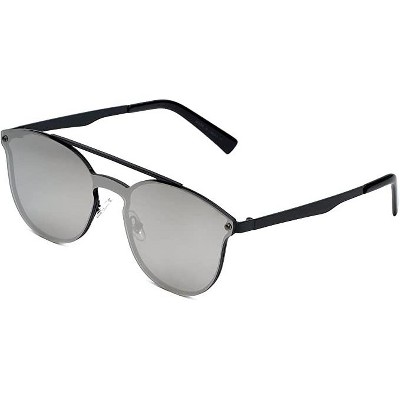 Trendies By Calabria The Kim, Flat Fashion Sunglasses with Mirrored Lens