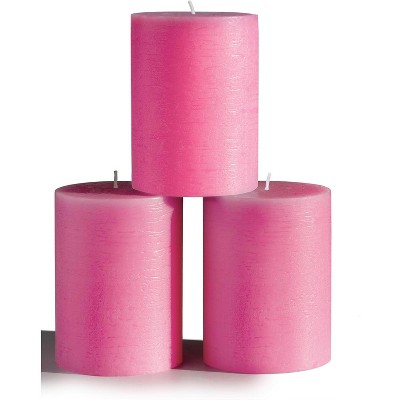 3x4 inch Pillar Candles Set of 3 ¨C Unscented Dripless Rustic Candles for Decor, Centerpieces, Weddings