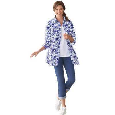 Woman Within Plus Size Perfect Long Sleeve Shirt
