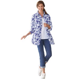Woman Within Women's Plus Size Perfect Long Sleeve Shirt - 1 of 4