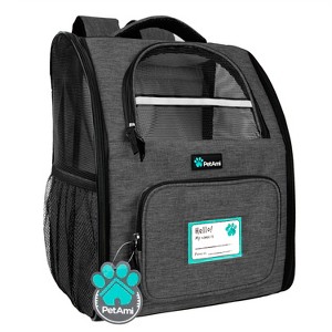 PetAmi Premium Dog Backpack Carrier Small Large Cat Puppies, Ventilated Pet Hiking Travel Bag, Airline Approved Safety Camping Biking - 1 of 4