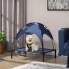 PawHut Elevated Portable Dog Cot Pet Bed with UV Protection Canopy Shade, 30 inch, Dark Blue - 3 of 4