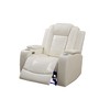 MAYEERTY Power Recliner Chair, Electric Leather Reclining Chair with USB Charging, Storage & Cup Holder for Living Room, White - 3 of 4